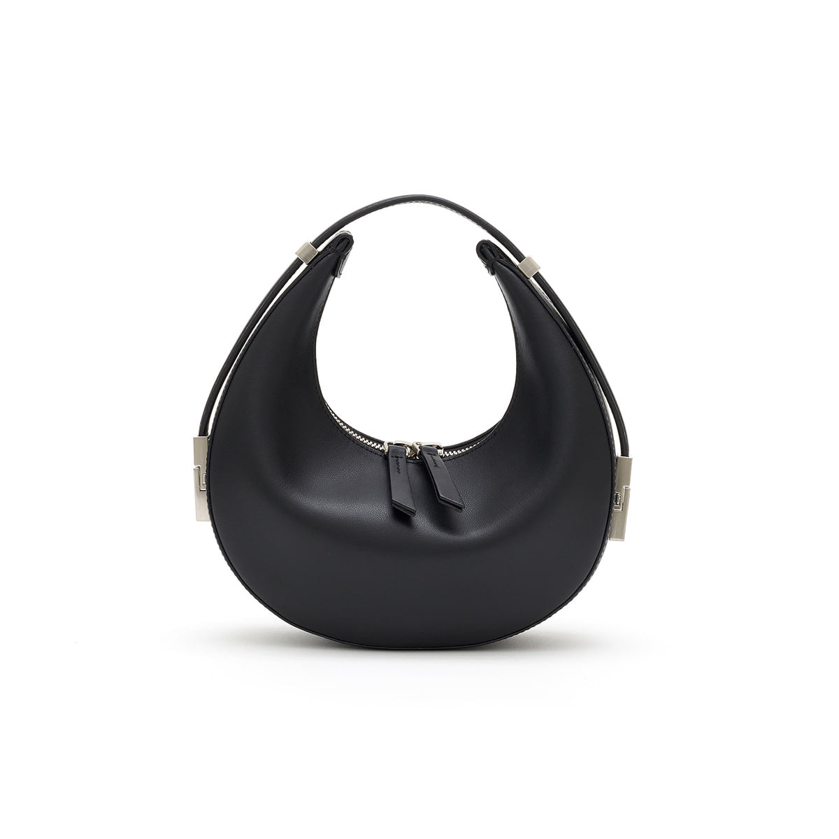 Osoi crescent shaped Toni mini bag smooth black leather | Pipe and Row