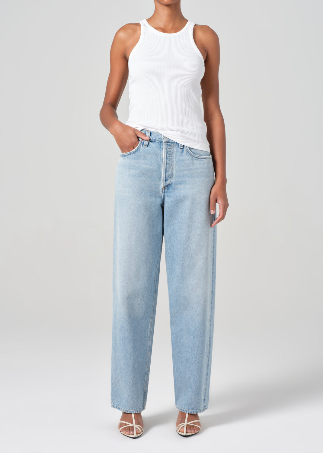 Agolde relaxed fit Henson jeans light replica wash | Pipe and Row