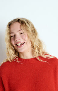 American Vintage Vito crewneck sweater strawberry fraise red | Pipe and Row