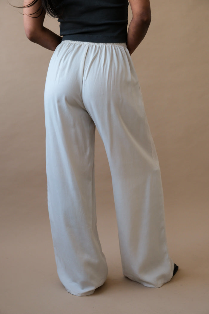 Asher wide leg high waist Belle easy pull on pant bone khaki | Pipe and Row Seattle