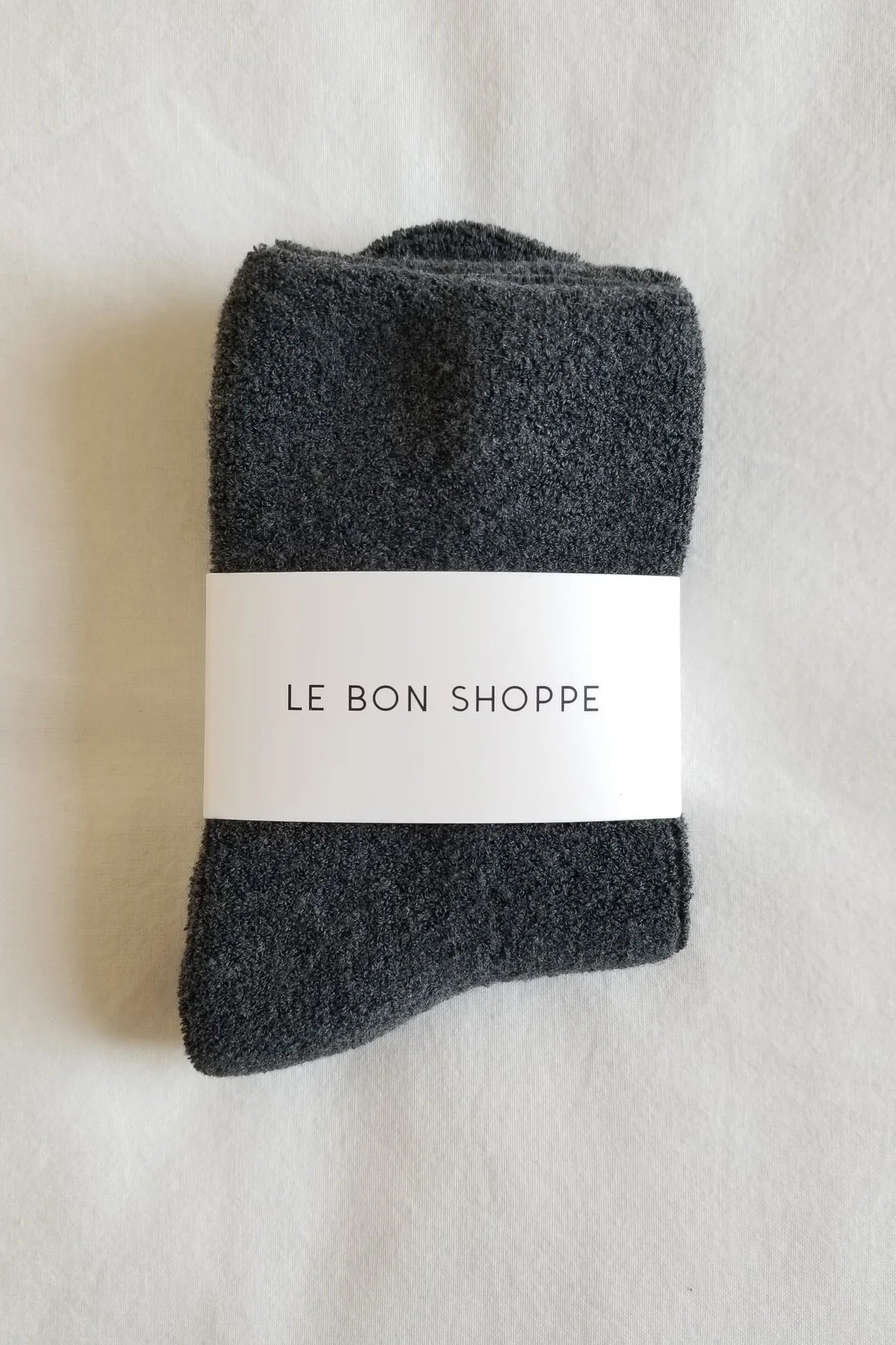 Le Bon Shoppe charcoal terry comfy cozy terry cloth Cloud socks | Pipe and Row