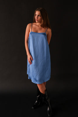 Oh Seven Days Tessa mini slip dress silky black | Pipe and Row Seattle
