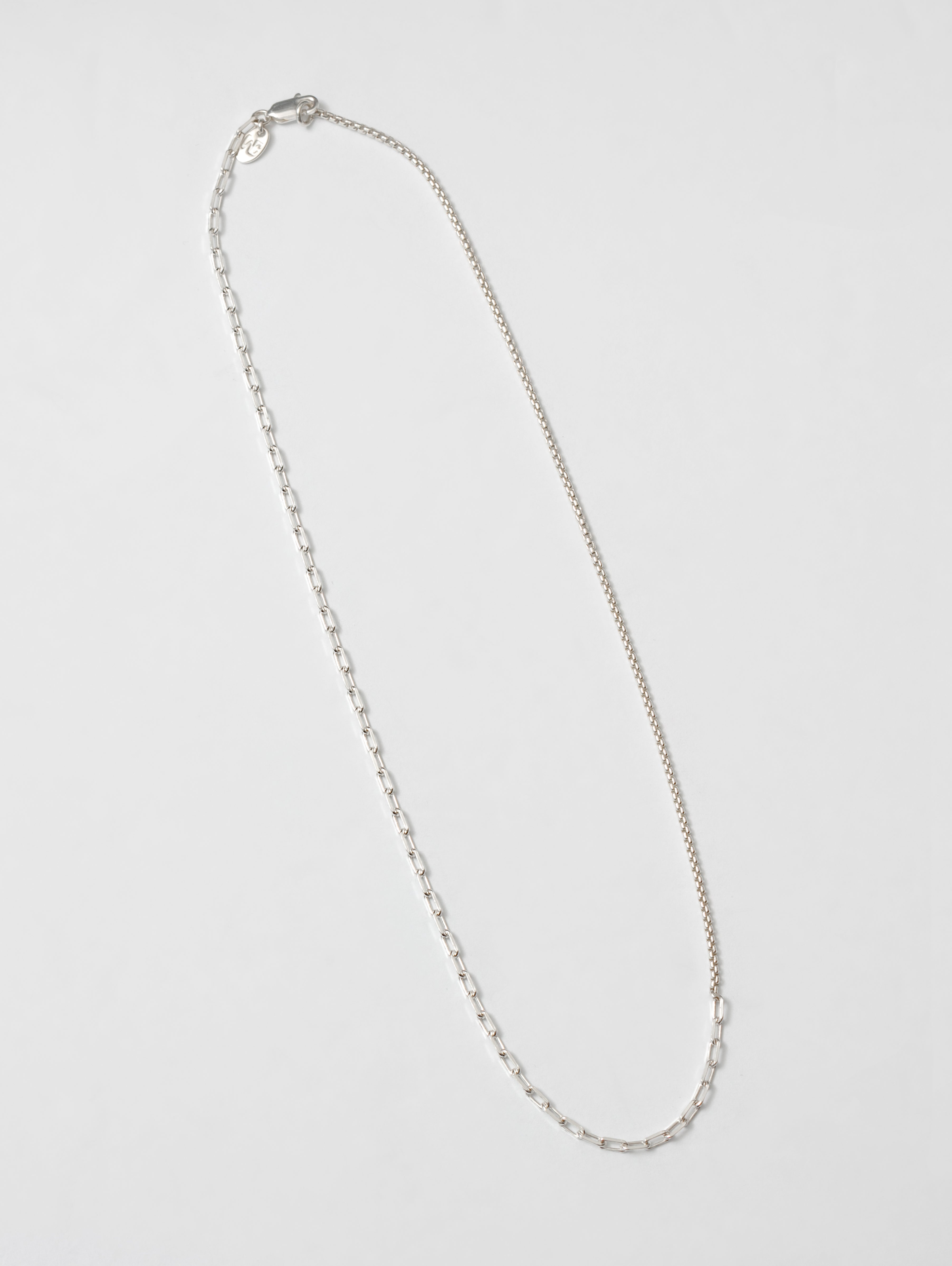 Wolf Circus Elliot combination box chain necklace silver 20 inch | Pipe and Row