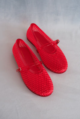 Intentionally Blank classy jelly mary jane ballet flat shoe cherry red | PIPE AND ROW
