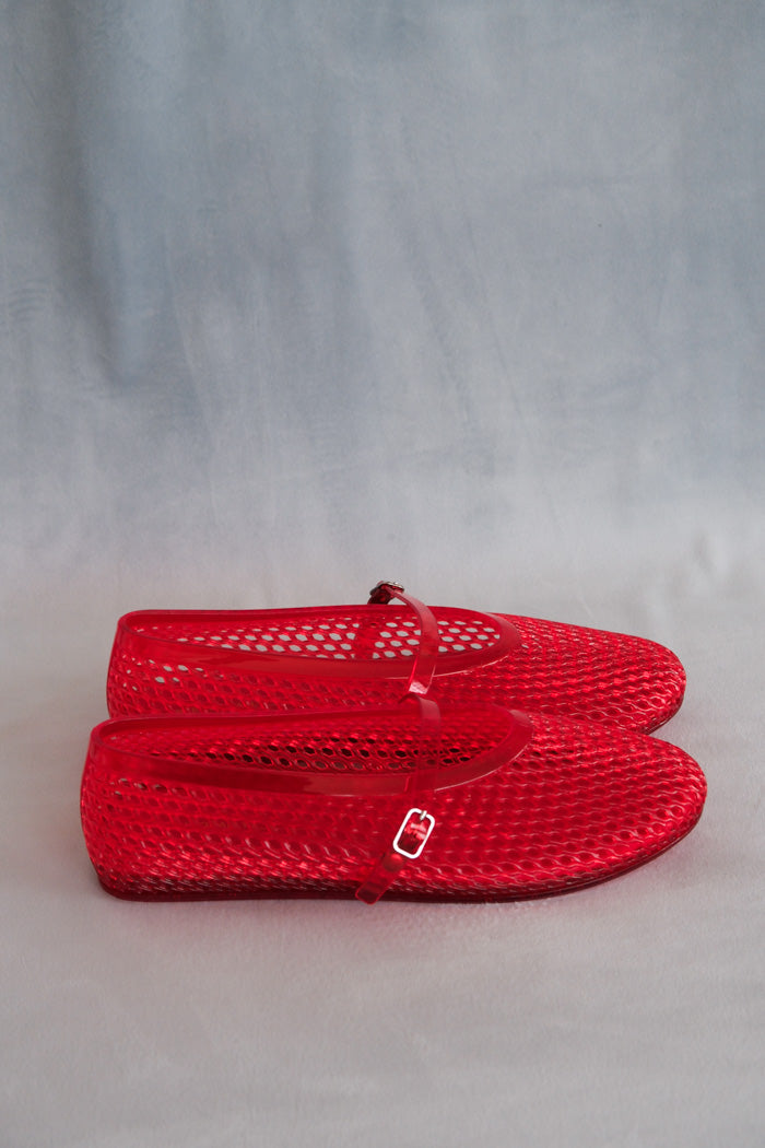 Intentionally Blank classy jelly mary jane ballet flat shoe cherry red | PIPE AND ROW
