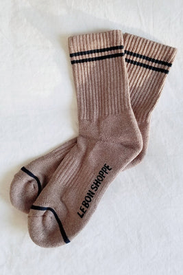 Le Bon Shoppe Boyfriend socks cocoa brown WFH cozy | Pipe and Row Boutique Seattle