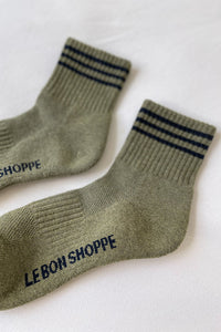 Le Bon Shoppe Girlfriend ribbed socks heather sage green  | pipe and row